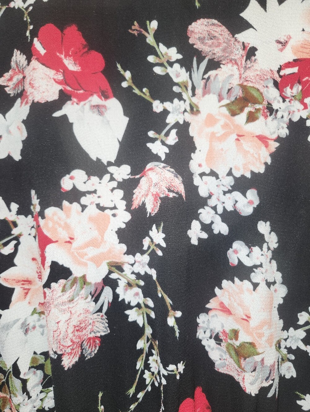 🖤🌸🌹EUC Umgee "Boho Floral Deep V-Neck Long Bell🔔Sleeves Shorts Romper" Large - Picture 11 of 11